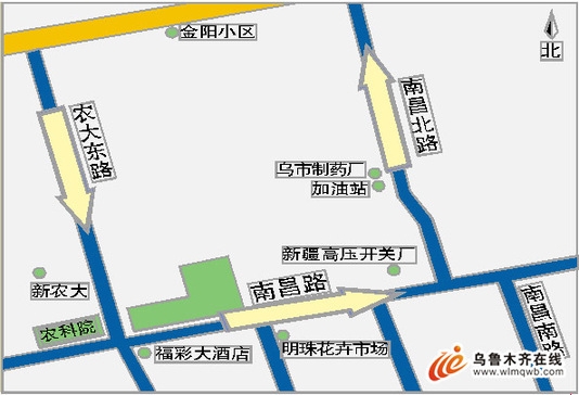 南昌路单行道示意图